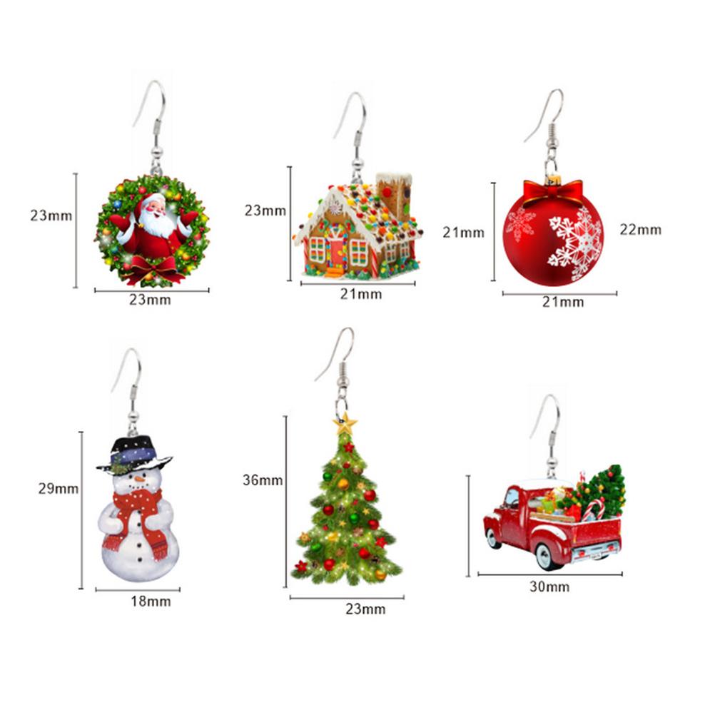 6Pcs Christmas Earrings for Women Xmas Style Dangle Earrings Gift for Girls