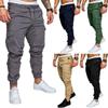Herren Multi-Taschen Cargo-Taschen Sweatpants Lässige Lockere Passform Hosen Einfarbig Sport Kordelzug Hosen Übergröße