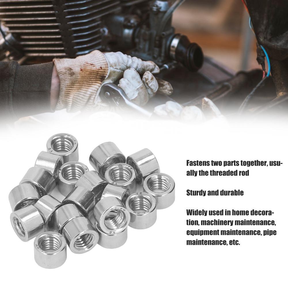 20pcs Fasteners Threaded Coupling Nuts M8 Stainless Steel Coupling Nut Rod Hardware Use
