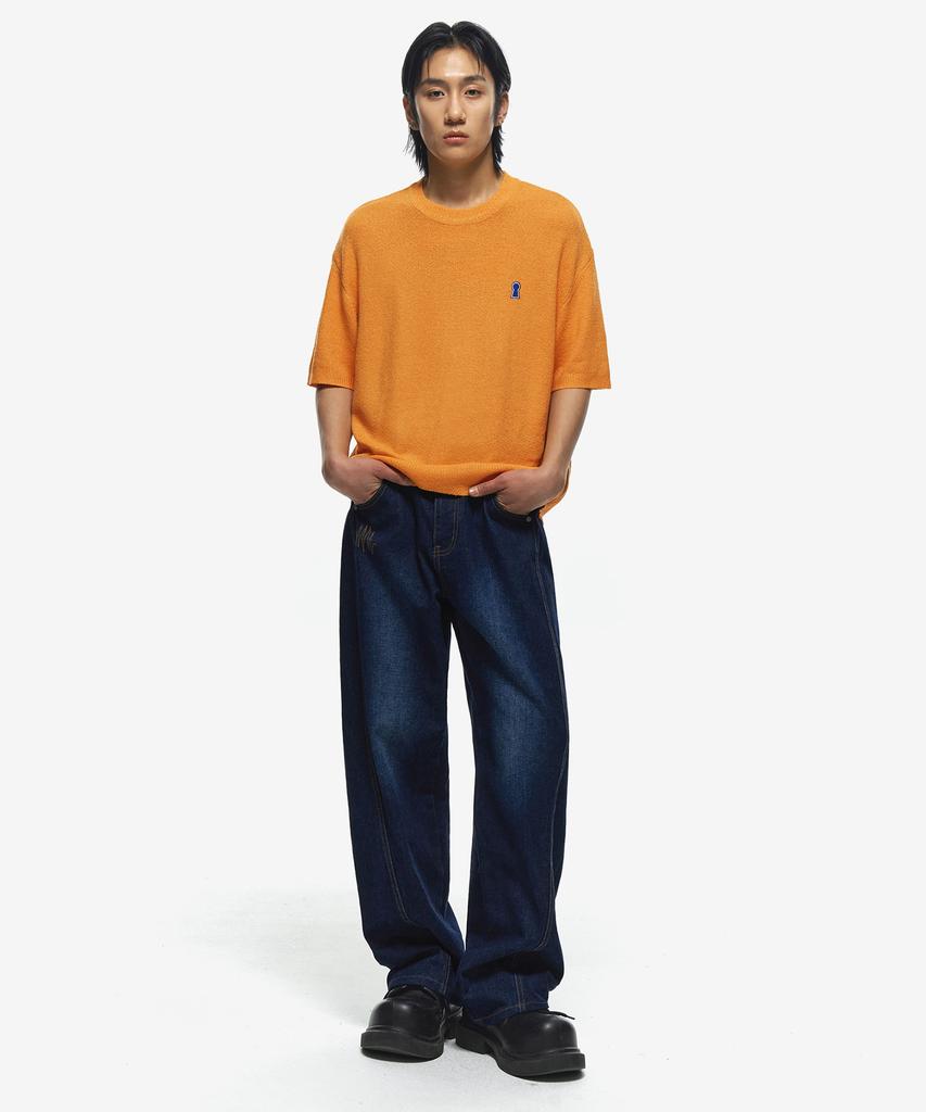 Sekeonmonollogeu Keyhole Boucle Round Short Sleeve Knit [6 Color]_Sekt009 (B Type)