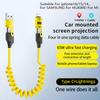 65W Four In One Mecha Spring Data Cable Telescopic Is Suitable for Apple iPhone 15 16 Huawei Xiaomi PD 27W Data Cable USB Cable
