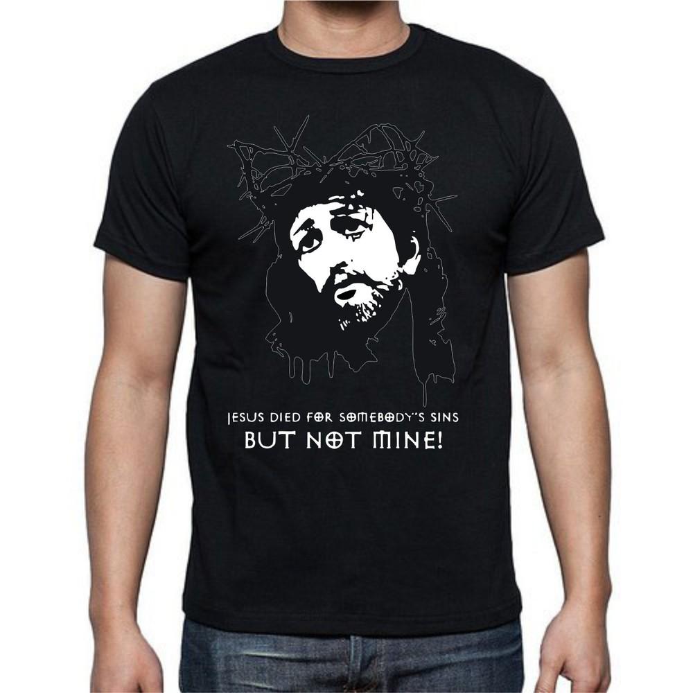 

Jesus Died For Sins Not Mine Christ Antichrist Atheist Funny T shirt tee L