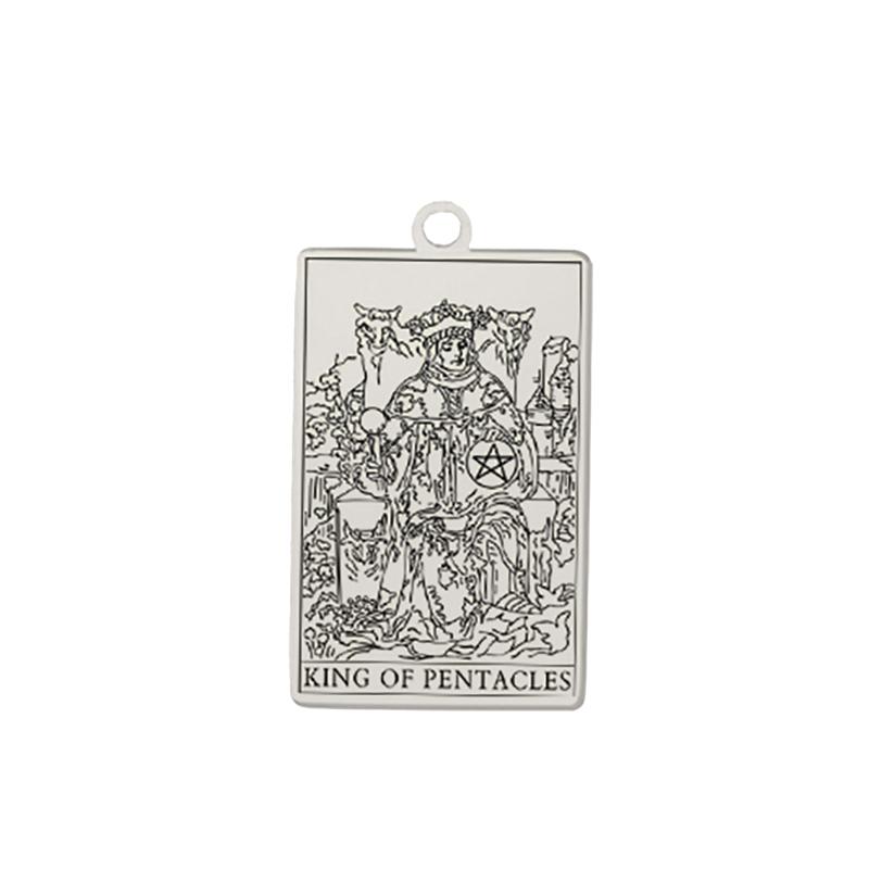 Dawapara Tarot Pendant for Necklaces Earings Suit of Pentacles Spiritual Jewelry Stainless Steel Charms for Jewelry Making