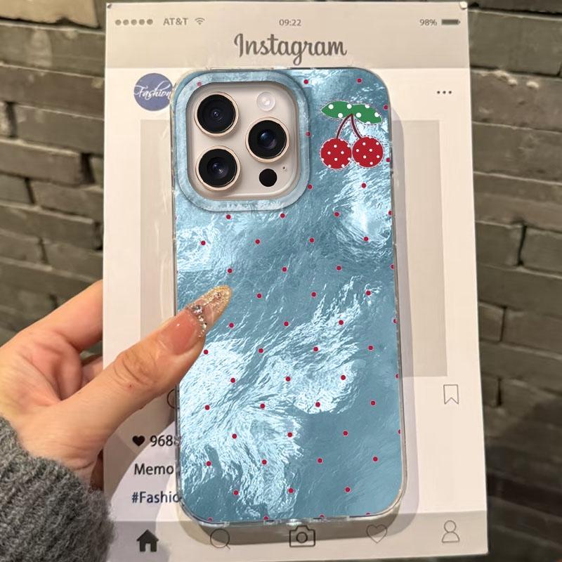 

Милый чехол для девочек с фруктом вишней и бабочкой для Apple iphone 16pro 15 16 15plus 14 13 Pro Max 16e 12 11 7 8 Plus XR SE Funda Cover iphone XS белый