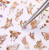 3D Holographic Butterfly Nail Art Stickers Adhesive Gold Silver Laser Foil Nail Decals For Women Girls DIY Manicure Decoration