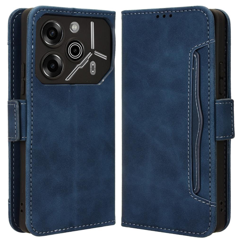 For TECNO Pova 6 Pro 5G LI9 Leather Case Multiple Card Slots Phone Cover -  Red