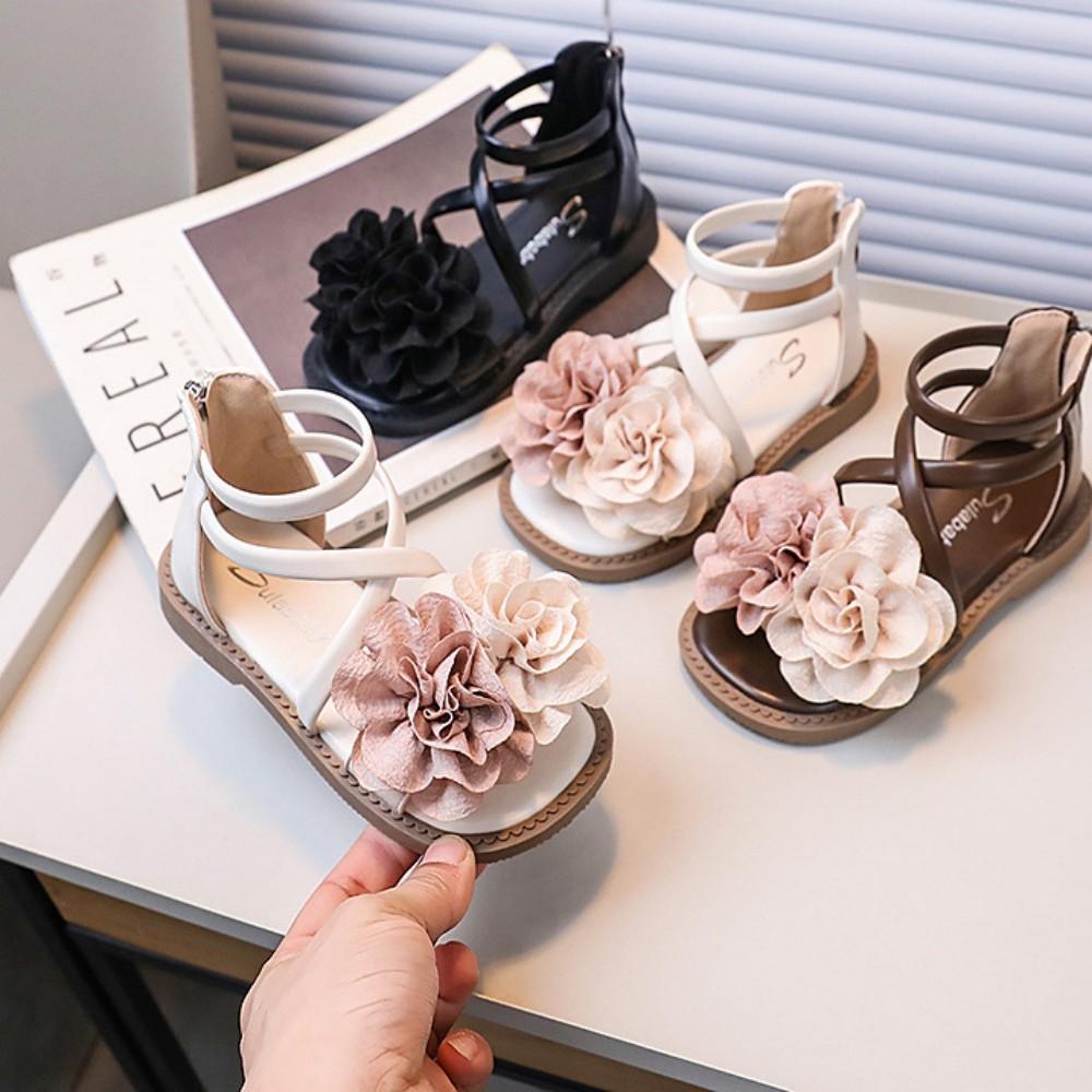 Girls' Sandals Summer Children's Flower Princess Shoes Little Girls' Roman Sandals