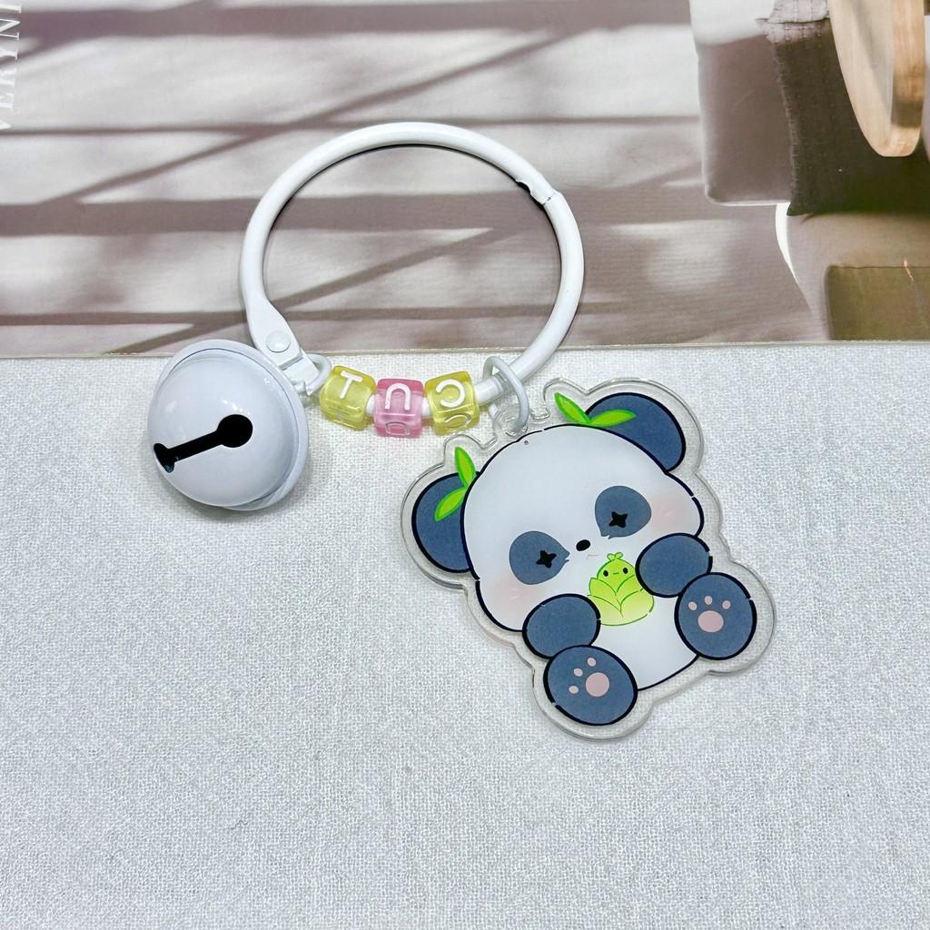 Cute Panda Acrylic Keychain With Bamboo Design Stylish Accessories For Bags And Keys