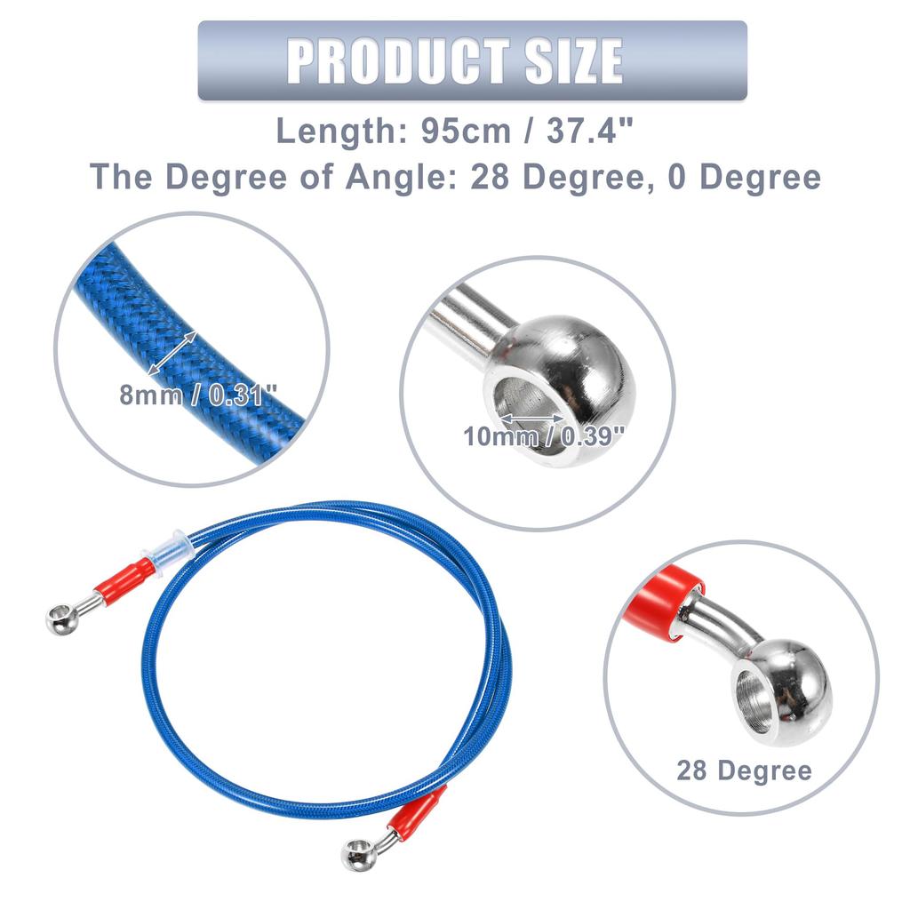 X AUTOHAUX Brake Hose Bike Mesh Oil Hose Clutch Hose