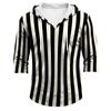 Men's Casual Hooded Striped Three-Quarter Sleeve T-Shirt