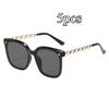 Korean Version Sunglasses Men Women Fashion Sunglasses Sunscreen Sunglasses Big Face Slimmer Look Anti-Ultraviolet Sunglass