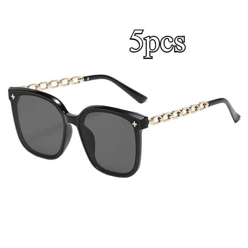 Korean Version Sunglasses Men Women Fashion Sunglasses Sunscreen Sunglasses Big Face Slimmer Look Anti-Ultraviolet Sunglass