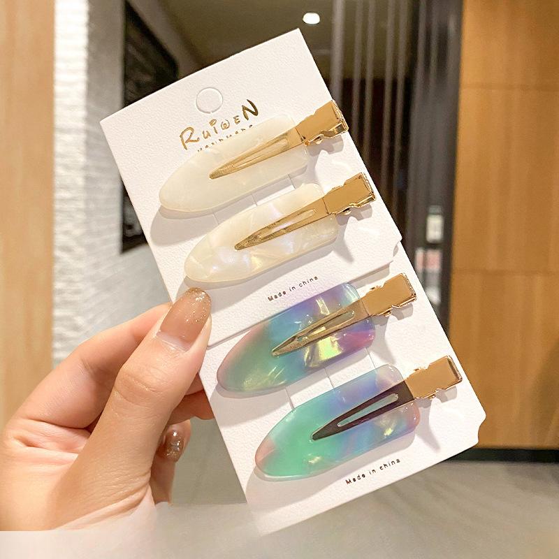 Grampos de cabelo sem costura simples de cor sólida sem dobra franja lateral grampo de maquiagem acessórios de lavagem de rosto grampos de cabelo para meninas