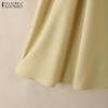 ZANZEA Women Casual Turn Down Collar Loose Summer Short Sleeve Dress