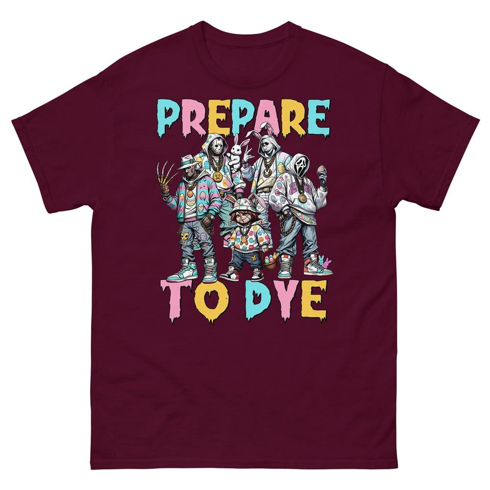 Prepare To Groovy Dye Funny Bunny Easter Horror Dyeing Eggs TShirt S