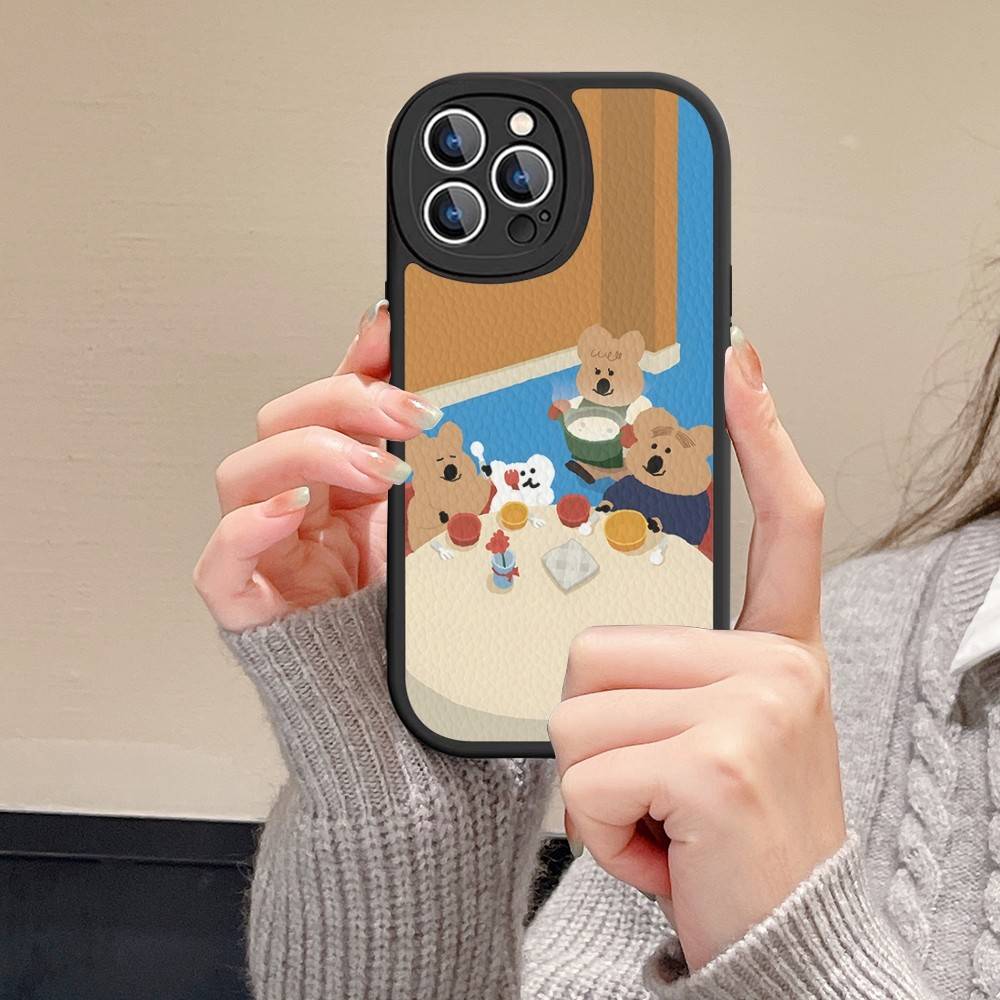 Cute Bear Quokkas Magsafe Phone Case For IPhone 11 12 13 14 15 16 Pro Max Plus Leather Cover