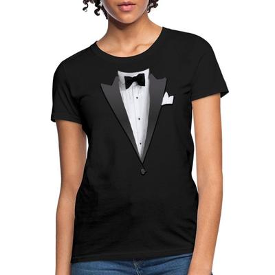 Smokingjacke Kostüm Fliege Damen T-Shirt