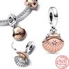 New Copper Charm Fit Original Bracelet Accessories Women Jewelry Blue Ocean Series Cruise Ship Octopus Sea Shell