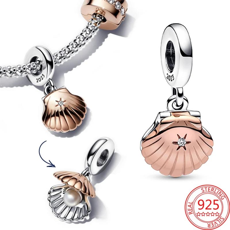 New Copper Charm Fit Original Bracelet Accessories Women Jewelry Blue Ocean Series Cruise Ship Octopus Sea Shell