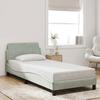 VidaXL Bed Frames with Headboard, Upholstered Bed with Slat Base, Single Bed with Feet, Adult Bedroom Bed, Grey 373072