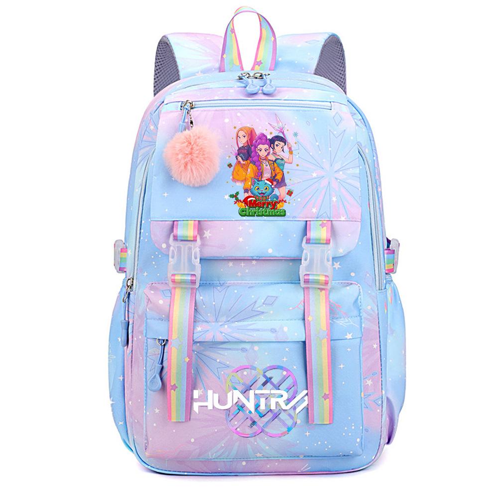 Christmas K-Pop Demon Hunters Printed Large Capacity Waterproof Backpack Teenger Student Girl Boy Schoolbag Bookbag Women Large Capacity Travel Bag