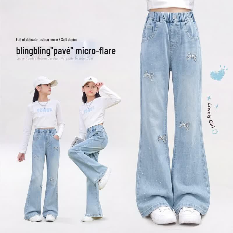 Moonkids Girls Bow Flare Jeans 150cm