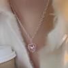 Elegant Pink Diamond Heart Necklace: Versatile Luxury Design for Women