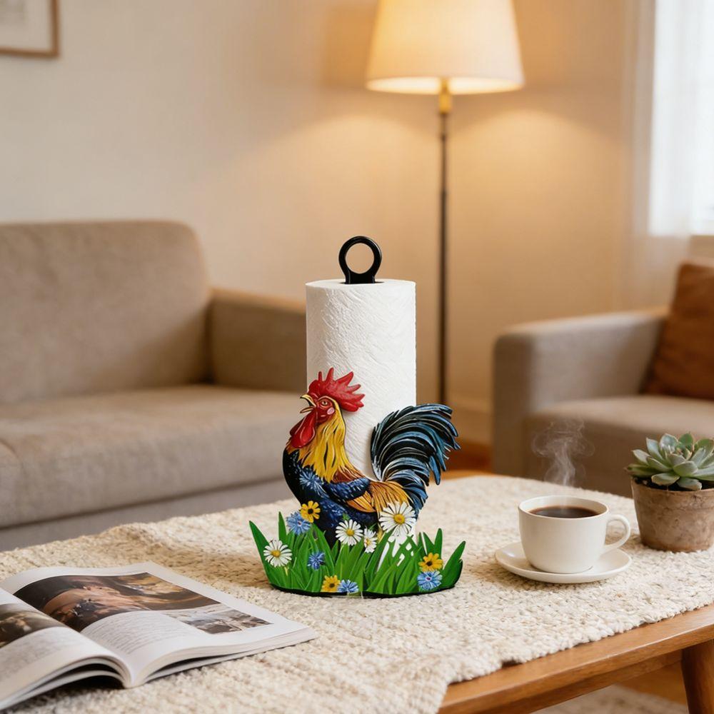 Lustiger Hahnen-Taschentuchhalter-Schmuck Freistehender Taschentuch-Aufbewahrungsständer Badezimmer