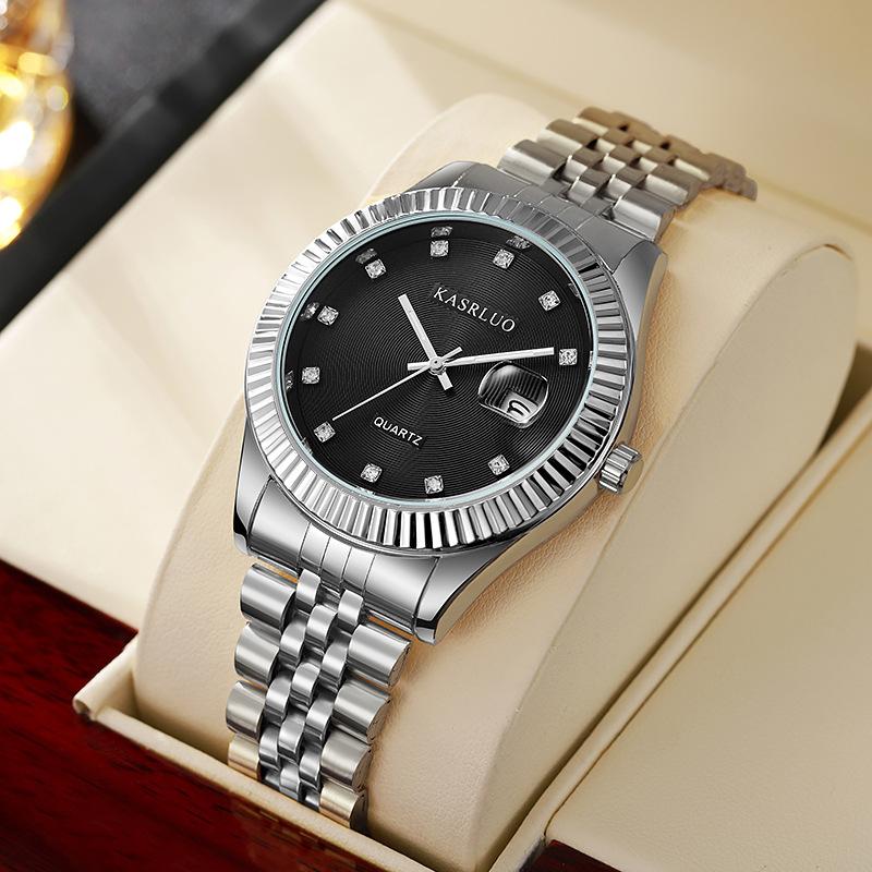 Casaro Watch Men'S Watch Waterproof Men'S Watch Calendar Steel Strap Watch Quartz Watch