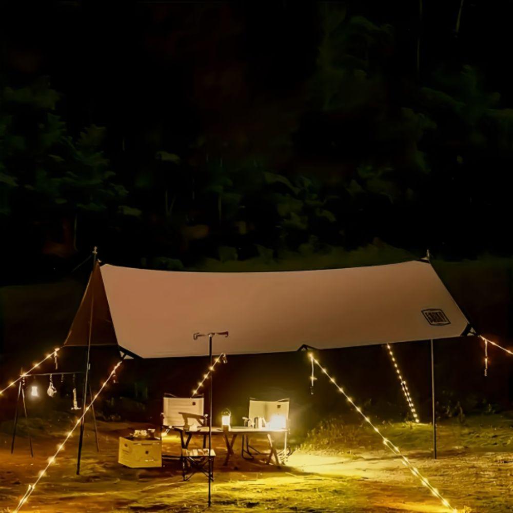 Reflective Tent Guy-line Light Windproof Camping Rope Light 2-In-1 LED Rope Light Tent
