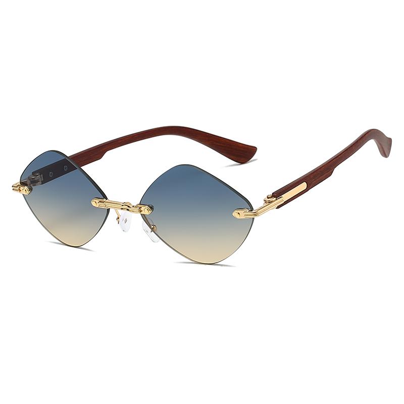 Fashion Rimless Sunglasses Women Luxury Vintage Brand Sun Glasses Retro Trend Diamond Lady Shades Eyewear Sunglasses for Men