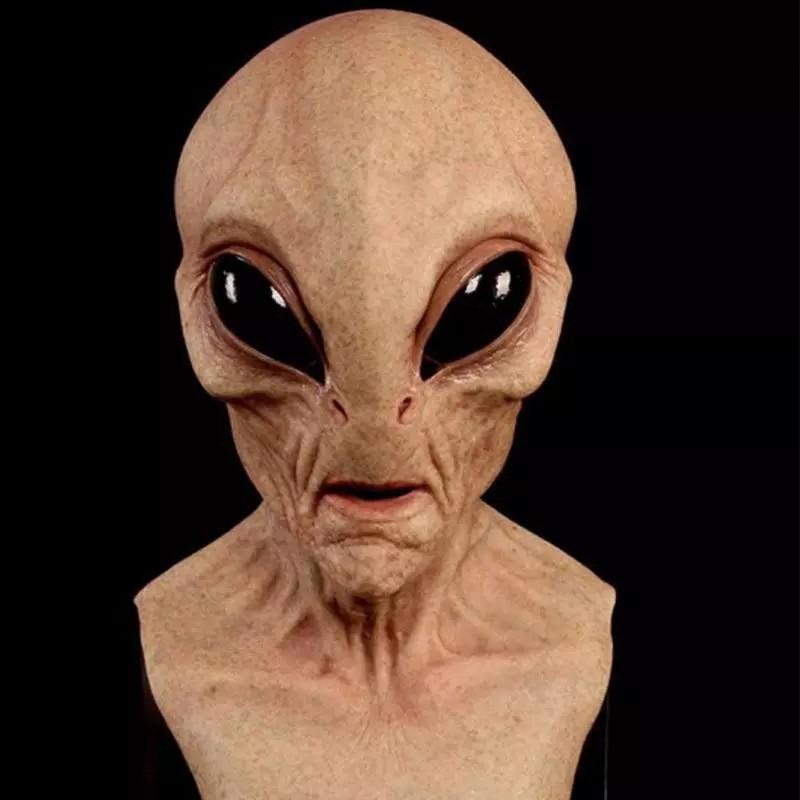 Alien latex mask, popular Halloween alien horror mask headgear Alien flesh color