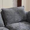 Modular 4-Seater Sofa (2 Footstools), Cushion, Cup Holder, 2 Side Pockets, Foam/Spring Core. Freely Combinable(gray Chenille Fabric)