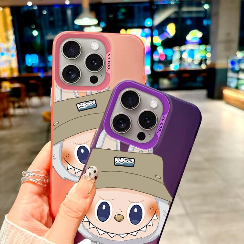 Labubu's Trendy and Cool Adventure Style" Fashion Case for Oppo/Realme Series.Oppo A12,A1 Pro,Reno6 Lite,A3x,A32,A58,A17,Realme 7i,9i,V23,C15,C25Y...