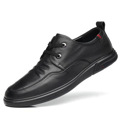 Mode Herfst Nieuwe Designer Herenschoenen Mode Zwart Casual Leren Schoenen voor Heren Koreaans Veters Licht Loafers Mannelijk