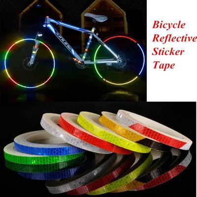 Fluoreszierendes Sicherheitswarnband Fahrrad Reflektierende Aufkleber Fahrradzubehör Felgenaufkleber