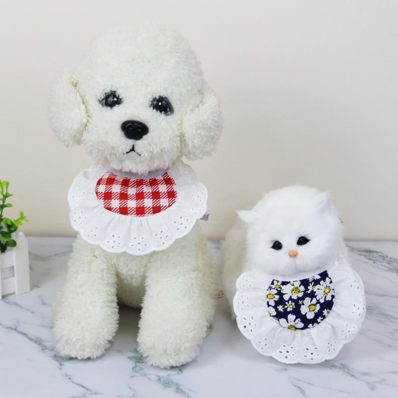 Pet Checkered Apron, Cat Scarf, Pet Dog Wet Towel