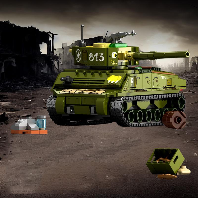 Non-Toxic Sembo Block Tank Series Battle Tank Assemblage Building Blocks Moc Military Vehicle Soldiers Model Bricks Kids Toy Children Gifts