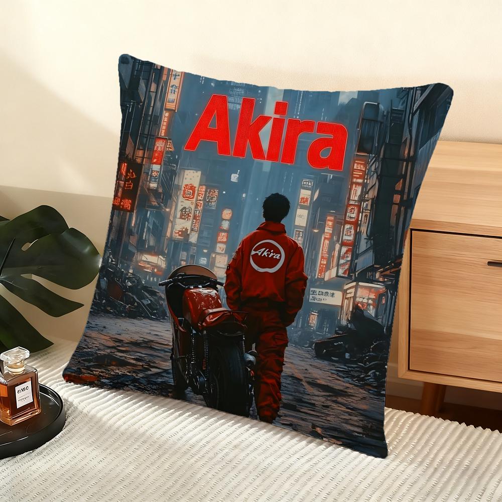 Cushion Cover Silky Short Plush Home Sofa Cushion Cover - Invisible Zipper Home Decoration Akira Anime