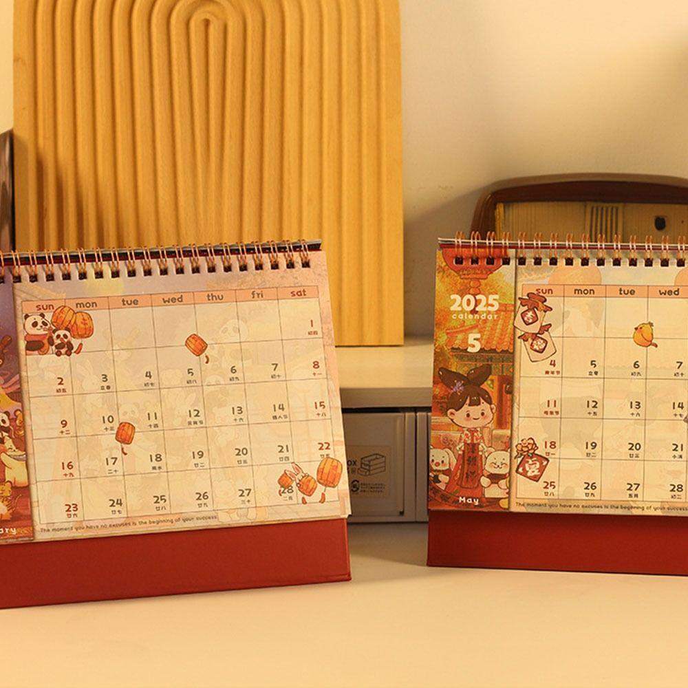 Ancient Style Standing Flip Calendar Daily Monthly Desktop Monthly Calendar  Dekstop  Decor