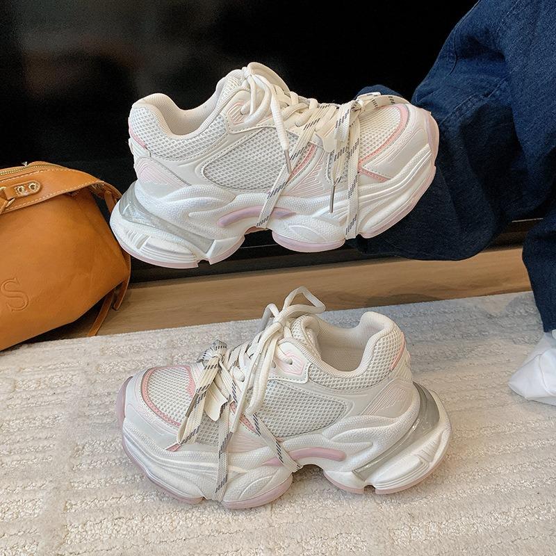 Thick-soled Heightening Dad Shoes Women's Autumn New Thin Mesh Breathable Casual Sports