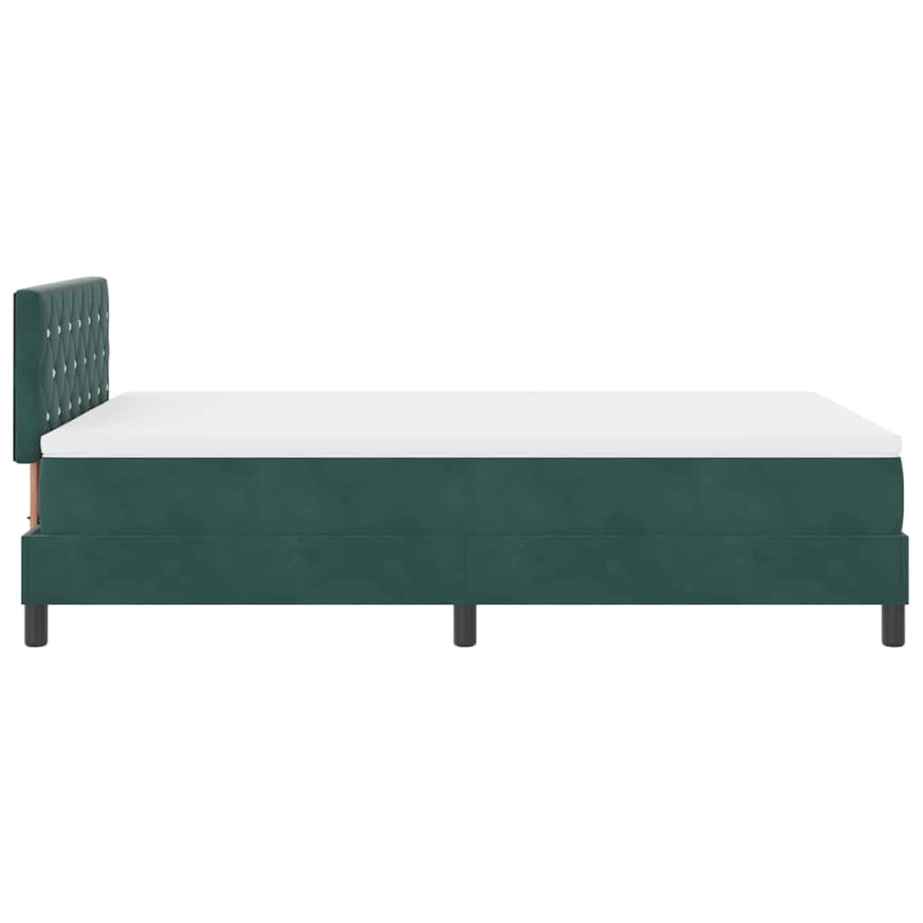 Box Spring Bed with Mattress Dark Green 120 x 190 cm Velvet