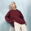 Damen Rundhals Langarm T-Shirt Lockerer Schnitt Pendler Freizeit Oberteil