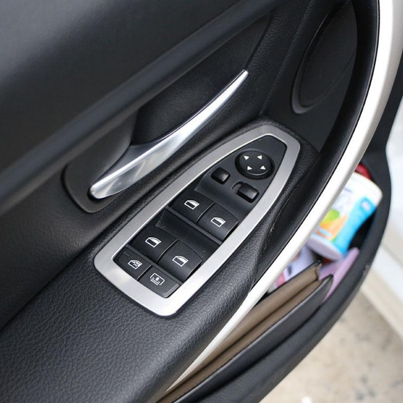4Pcs/Set for BMW F30 F34 320 328I GT 2013-2016 Stainless Steel Interior Car Door Window Switch Cover Trim Sticker