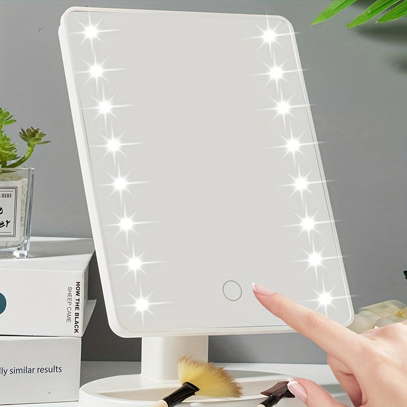 

1PC Dual-Power USB & Battery Lighted Makeup Mirror, 3-Brightness Touch Vanity Mirror, Portable Desk Mirror for Dormitory Bedroom