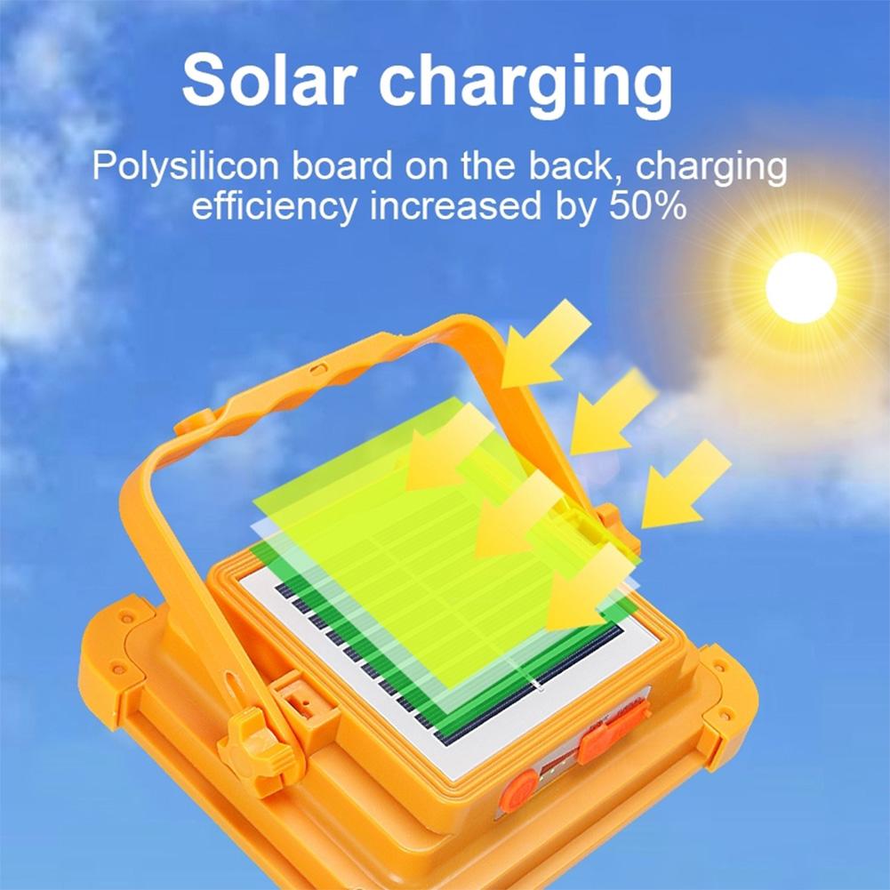 USB Rechargeable LED Solar Flood Light 400W Outdoor Emergency Light Strong Light Portable Camping Tent Lamp Work Repair Lighting