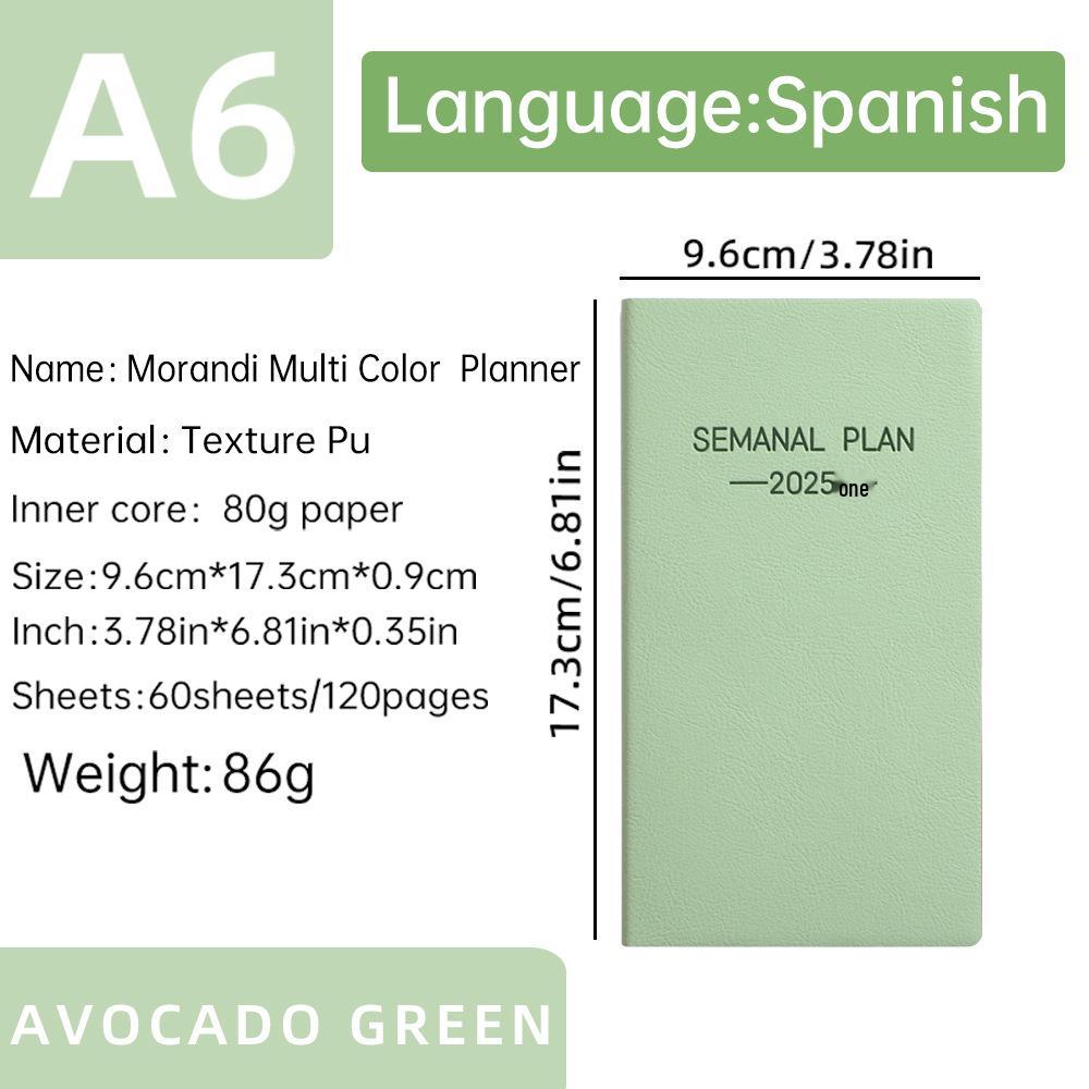 

Morandi 2025 A6 Spanish Pocket Diary: Daily Planner Notebook A6
