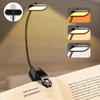 LED Book Light USB Rechargeable Reading Light 3-Level Warm Cool White Daylight Portable Flexible Easy Clip Night Reading Lamp