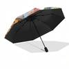 Gingerbread Man Themed Travel Umbrella-8 Ribs Automatic Opening and Closing, Portable Folding Design, Compact and Stylish Umbrella Suitable
