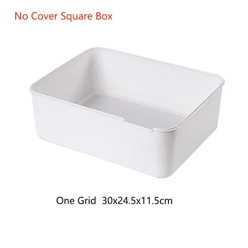 1/10/15 Grid Plastic Underwear Storage Box with Mark Closet Organizer Drawer for Underwear Socks Box Bra Organizer with Cover